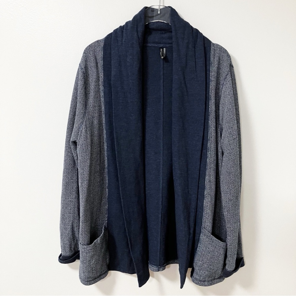 North River | Blue Oversized Open Front Cardigan XL Boho Lagenlook Loungewear